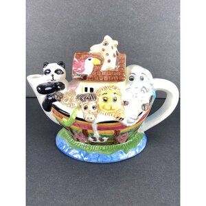 Mini Teapot Noahs Ark Cardinal Inc With Lid Figurine Ceramic Porcelain Size 6X4"